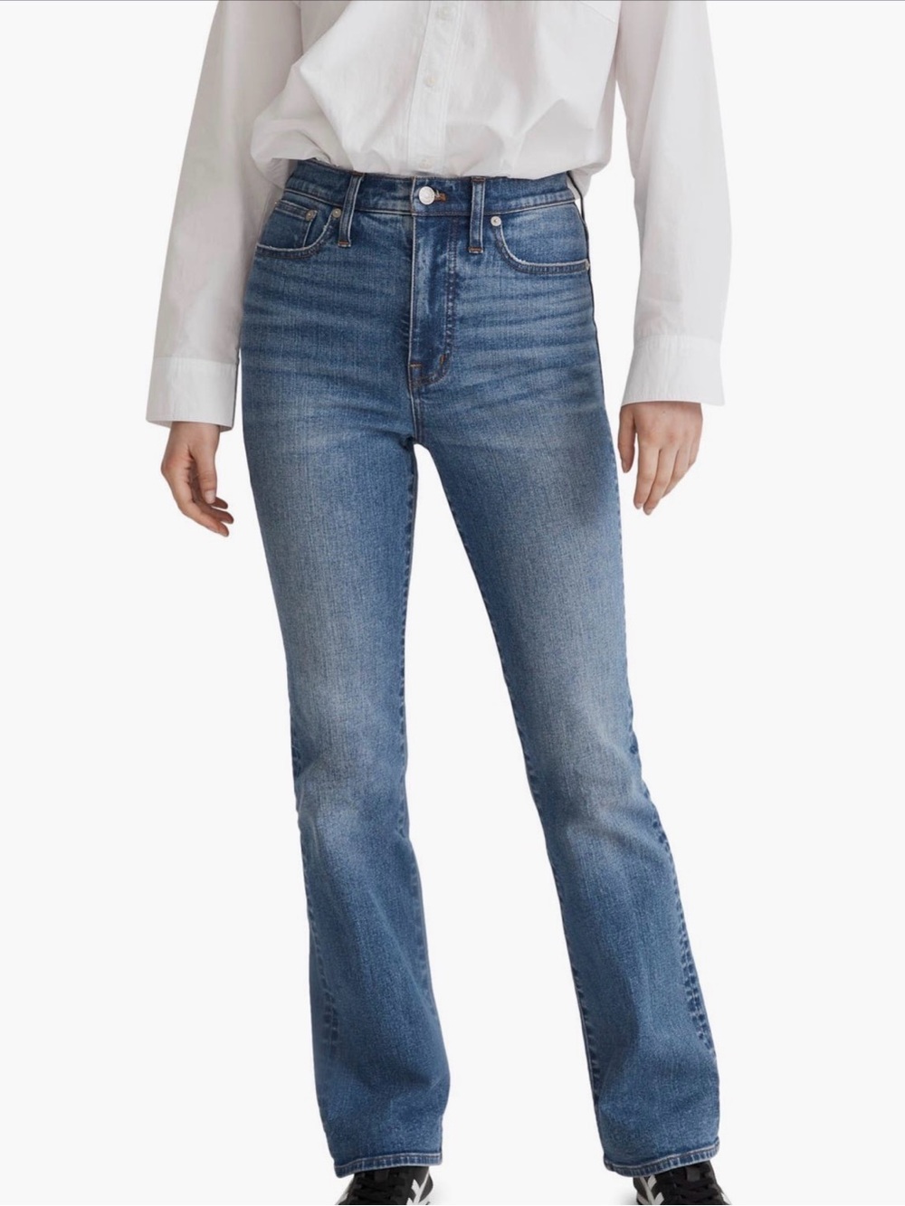 Madewell High-Rise Flare Jeans in Medium Blue Wash 27